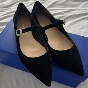 Stuart Weitzman Dazzle Flat - Mary Jane Flat | Black, 8 US
